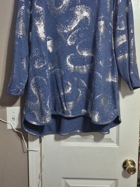 Women's Emily Daniels New No Tags Metallic Swirl High-Low Sweater Blouse Size 3x